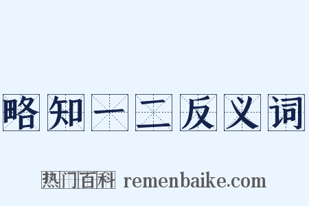 略知一二反义词是什么意思的图片